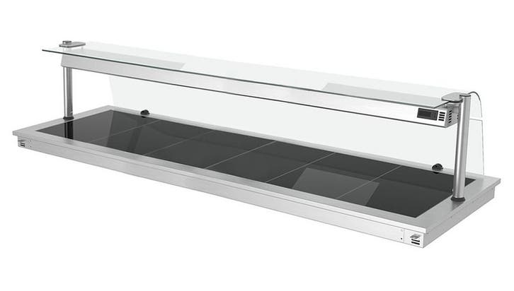 GGM Gastro | Inbouw warmhoudplaat RVS - met glazen oppervlak, Zakelijke goederen, Horeca | Meubilair en Inrichting, Verzenden