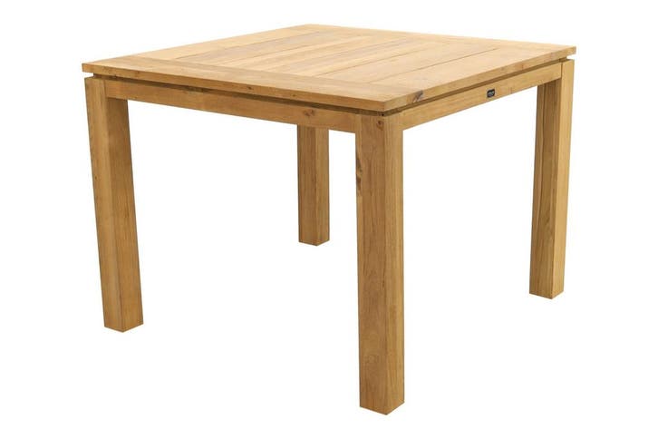Rome teak tuintafel 100 x 100 cm. - Natural brown, Tuin en Terras, Tuintafels, Nieuw, Hout, Rond, Verzenden