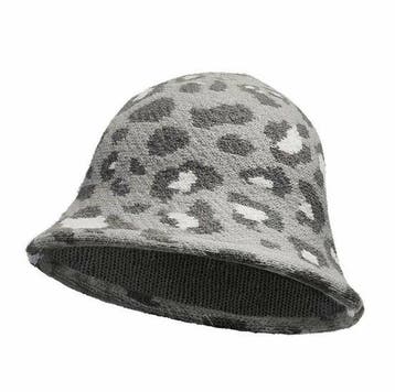 Bucket Hat Hoedje – Panterprint - Soft – One Size – Grijs, Nieuw