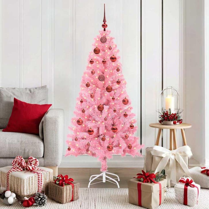 vidaXL Kerstboom Roze 150 cm PVC, Diversen, Kerst, Nieuw, Verzenden