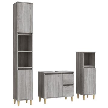 Hoge Badkamerkast - Bewerkt hout | Tweedekansje | OP=OP, (Half)hoge kast, Minder dan 50 cm, Nieuw, Ophalen of Verzenden
