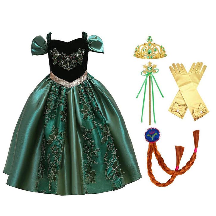 Frozen Anna Deluxe jurk - prinsessenjurk + set - 92 t/m 152, Kinderen en Baby's, Carnavalskleding en Verkleedspullen, Meisje, Nieuw