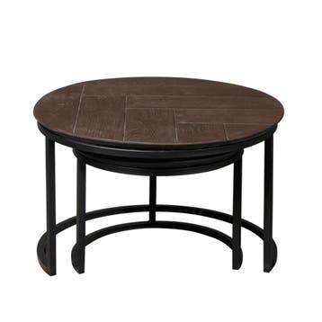 Salontafel Otik Brown Oak | 70 cm | Set van 2 | Starfurn, Ophalen of Verzenden, Nieuw