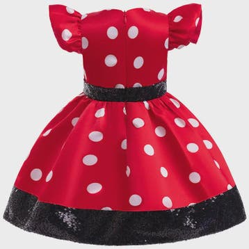 Minnie Mouse Jurk Meisjes Rood Polka Dot met Grote Paillette, Verzenden, Nieuw