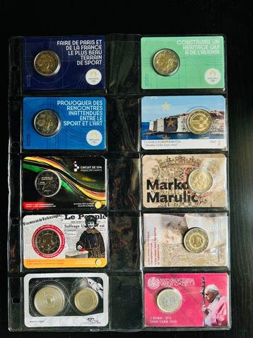 Europa. Coin Card Various Years (10 Items) (Zonder