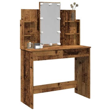 vidaXL Kaptafel met LED-verlichting 96x40x142 cm oud, Verzenden, Nieuw