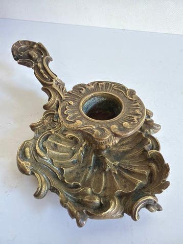 Kaarsenhouder Imperial Massief Brons Palmatory - Brons