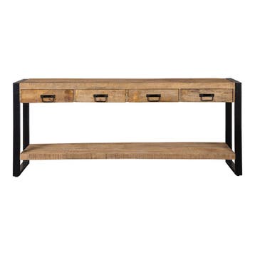 Mangohout Sidetable Britt 180 cm, Verzenden, Nieuw, Overige houtsoorten, Industriële meubels