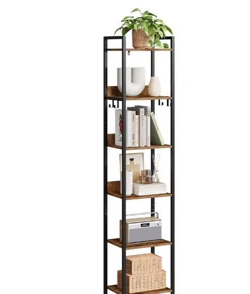 Industriële Ladder Boekenkast – 6 Planken & 4 Haken, Huis en Inrichting, Kasten | Boekenkasten, Nieuw, Verzenden