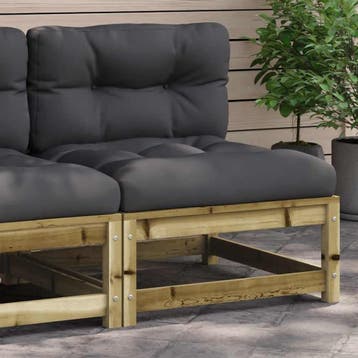 vidaXL Tuinbank zonder armleuningen met kussens hout, Verzenden, Nieuw