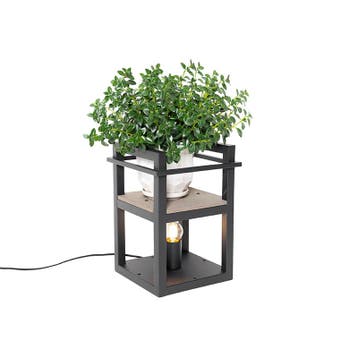 Industriële tafellamp zwart met hout - Cage Rack, Huis en Inrichting, Lampen | Tafellampen, Verzenden, Nieuw
