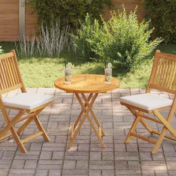 vidaXL Tafelblad rond 2,5 cm 70 cm massief teakhout, Verzenden, Nieuw