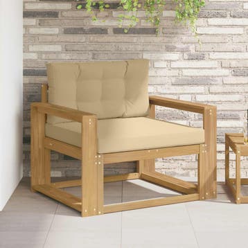 vidaXL Buiten Midden Sofa Polyester Wit, Tuin en Terras, Verzenden, Nieuw