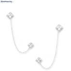 Zilveren duo oorstekers square, Sieraden, Tassen en Uiterlijk, Oorbellen, Verzenden, Nieuw, Zilver