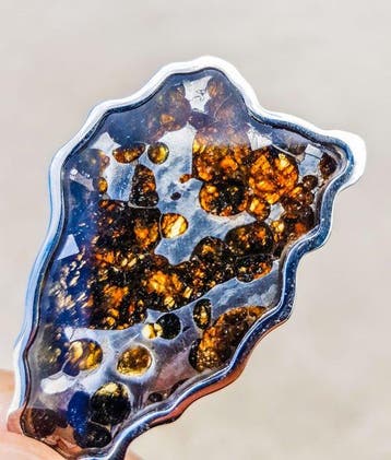 Pallasiet Pendant Sericho Pallasite - Hoogte: 7 cm -