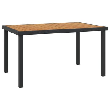 vidaXL Tuintafel 140x90x74 cm aluminium en HKC bruin, Verzenden, Nieuw, Aluminium