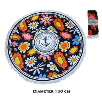 Strandlaken Rond polyester - diameter 150cm - MARITIME, Verzenden, Nieuw