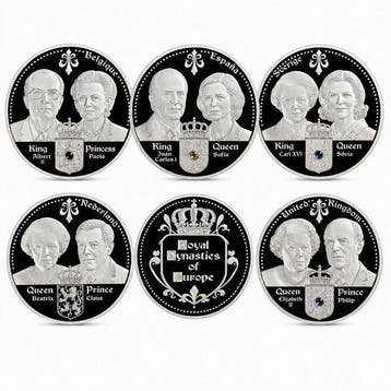 Europa. Royal Dynasties of Europe Collection (6) in Wooden, Postzegels en Munten