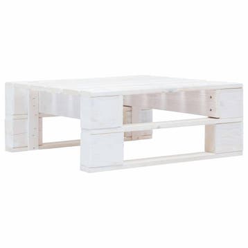 vidaXL Tuinhocker pallet hout wit, Verzenden, Nieuw