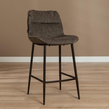 50% Korting: Velvet barkruk Trevi bruin 68 cm, Ophalen, Zo goed als nieuw