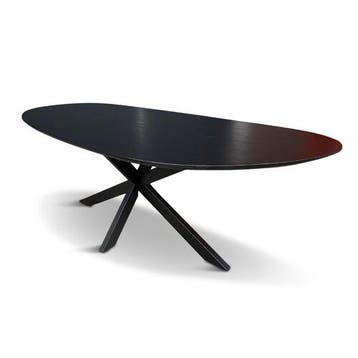Eettafel Eva Organisch 220x100cm Mango Zwart, Ophalen of Verzenden, Nieuw
