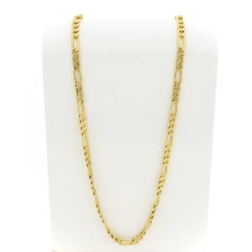 Lange gouden Figaro schakelketting, Ophalen of Verzenden, Gebruikt, Overige kleuren, Goud