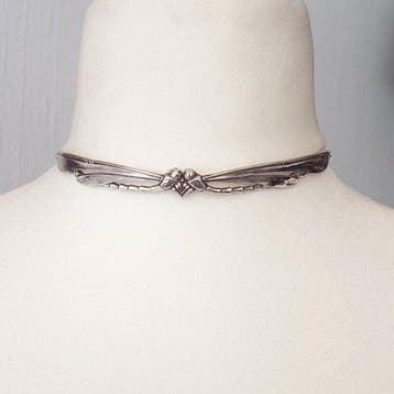 Zilver, Art Nouveau, Libelle - Choker halsketting