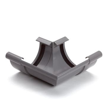 Pvc dakgoot s-lon buitenhoekstuk klem grijs-150 mm, Verzenden, Nieuw