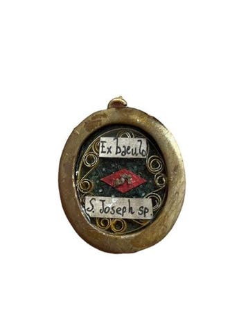Reliekhouder - Brons, Gouden cartouche, Glas - 20e eeuw - Ex