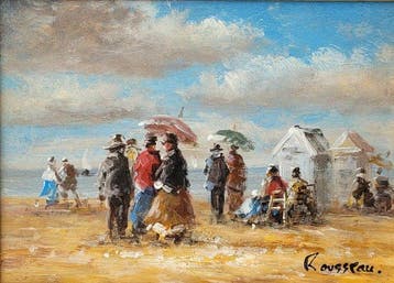 Camille Rousseau (1949) - Les élégantes à la plage ~ Le