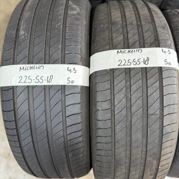2x 225-55-18 Michelin Zomer 2x 4.5mm €50 Per Band 225 55 18, Ophalen, 18 inch, Gebruikt, Band(en)