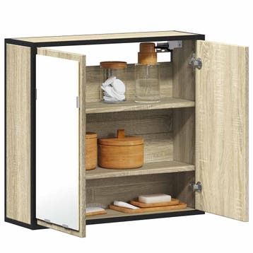 Wandkast met spiegel 65cm | Industrieel | Laatste Stuk!, Huis en Inrichting, Badkamer | Badkamermeubels, Minder dan 25 cm, Minder dan 100 cm