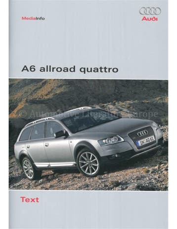 2006 AUDI A6 ALLROAD QUATTRO HARDCOVER PERSMAP DUITS, Nieuw, Audi, Author