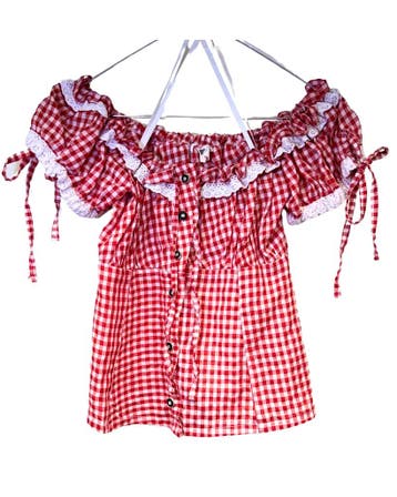 Oktoberfest blouse rood/wit dames - M, Kleding | Dames, Ophalen of Verzenden, Nieuw