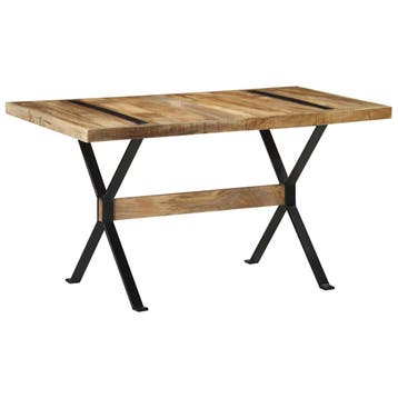 vidaXL Eettafel 140x70x76 cm ruw mangohout, Huis en Inrichting, Verzenden, Nieuw