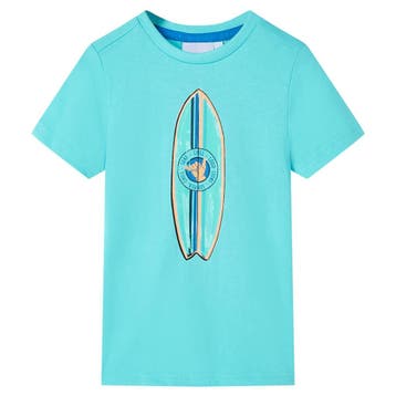 vidaXL KidsT-shirt with Short Sleeves Ecru 92 Aquamarine, Verzenden, Nieuw