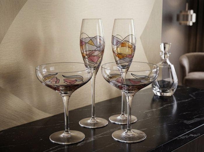 Paul Nagel - Paul Nagel - Drinkset (4) - Glas - Tiffany, Huis en Inrichting, Overige Huis en Inrichting