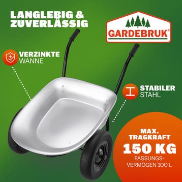 Kruiwagen Metaal 100L max 150kg (Tuingereedschap, Tuinieren), Verzenden, Nieuw