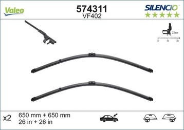 Valeo - Valeo Silencio VM402 flatbladeset - 65/65CM (2x), Ophalen of Verzenden, Zo goed als nieuw