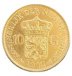 Gouden 10 gulden Wilhelmina 1912, Postzegels en Munten, Munten | Nederland, Verzenden, Goud, Koningin Wilhelmina, Losse munt