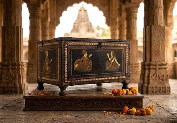Prachtige kleine kist van Indiase oorsprong. - Hout - India