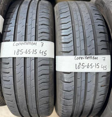 2x 185-65-15 Continental Zomer 2x 7mm €45 Per Band 185 65 15, Auto-onderdelen, Banden en Velgen, Ophalen, Gebruikt, 15 inch, 185 mm