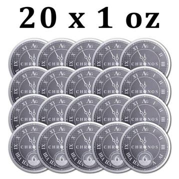Tokelau. 6 Dollars 20 x 2024 1 oz $6 NZD Tokelau Chronos, Postzegels en Munten