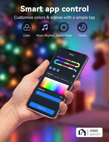 Aigostar 103VG - Lichtsnoer 5 Meter - RGB - 25LEDs - Dimbaa, Verzenden, Zo goed als nieuw