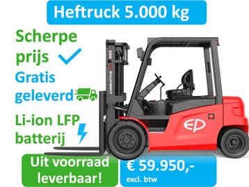 5 Tons heftruck | Cabine | Sideshift | Non marking, Verzenden, EP , Heftruck, Meer dan 4000 kg