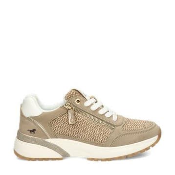 Mustang lage sneakers voor dames in het Beige, Verzenden, Beige, Nieuw, Sneakers of Gympen