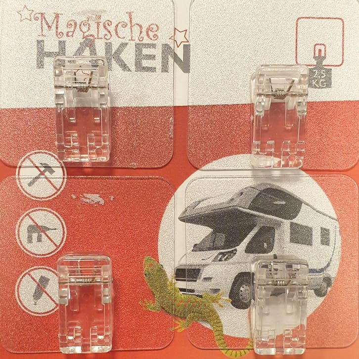 Wandhaak Magische Clips Mini 4st., Caravans en Kamperen, Kampeeraccessoires, Nieuw, Ophalen of Verzenden