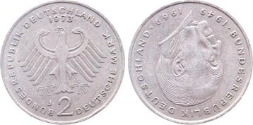 2 Mark Duitsland Fehlpraegung 2 Dm 1973 J Stempeldrehung..., Verzenden