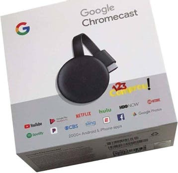 Google Chromecast V3 in Doos (Google Producten), Ophalen of Verzenden, Zo goed als nieuw