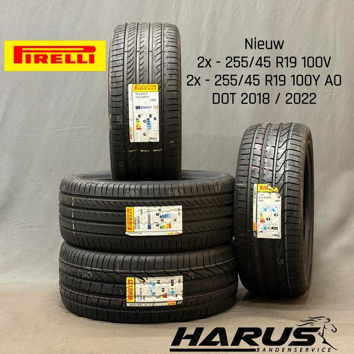 255/45/19 100V Pirelli zomerbanden nieuw 4X GRATIS MONTAGE, Auto-onderdelen, Banden en Velgen, 19 inch, Erkend duurzaam, Zomerbanden